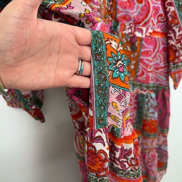 Soft Surroundings Women’s Drea Boho Chiffon Long Sleeved Midi Dress - Picture 10 of 13